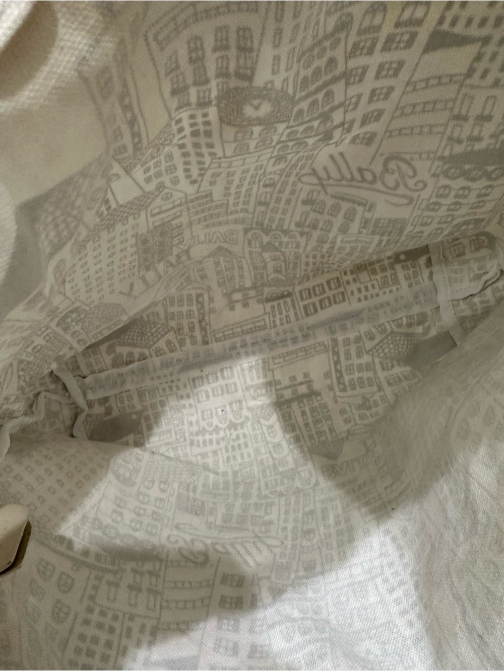 Bally Cream and Black City-Print Canvas Tote - Picture 12 of 14